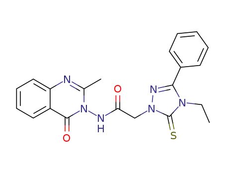 2-(4-Ethyl-3-phenyl-5-thioxo-4,5-dihydro-[1,2,4]triazol-1-yl)-N-(2-methyl-4-oxo-4H-quinazolin-3-yl)-acetamide