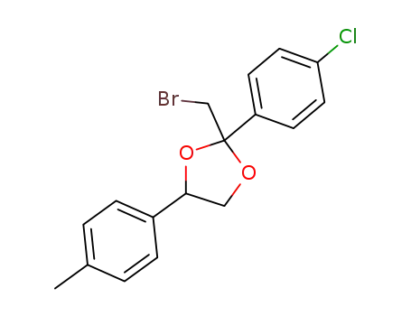 Molecular Structure of 59500-75-3 (2-Bromomethyl-2-(4-chloro-phenyl)-4-p-tolyl-[1,3]dioxolane)