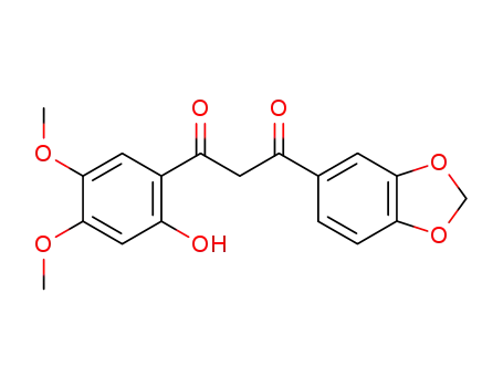 Molecular Structure of 74375-73-8 (1,3-Propanedione,
1-(1,3-benzodioxol-5-yl)-3-(2-hydroxy-4,5-dimethoxyphenyl)-)