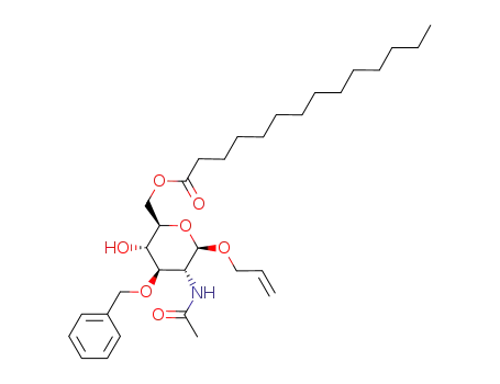 Tetradecanoic acid (2R,3S,4R,5R,6R)-5-acetylamino-6-allyloxy-4-benzyloxy-3-hydroxy-tetrahydro-pyran-2-ylmethyl ester