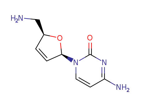Molecular Structure of 62748-91-8 (4-amino-1-[(2R,5S)-5-(aminomethyl)-2,5-dihydrofuran-2-yl]pyrimidin-2(1H)-one)