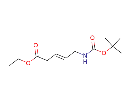 Molecular Structure of 135560-17-7 (3-Pentenoic acid, 5-[[(1,1-dimethylethoxy)carbonyl]amino]-, ethyl ester,
(E)-)