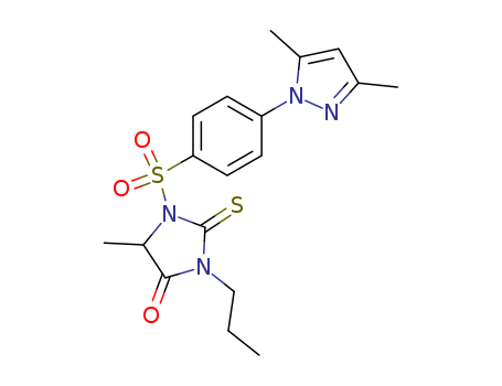 4-Imidazolidinone,1-[[4-(3,5-dimethyl-1H-pyrazol-1-yl)phenyl]sulfonyl]-5-methyl-3-propyl-2-thioxo- cas  79222-86-9