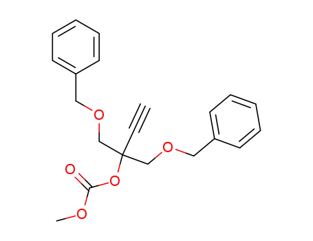 Molecular Structure of 161924-07-8 (2-(methoxycarbonyl)oxy-1-benzyloxy-2-benzyloxymethyl-3-butyne)