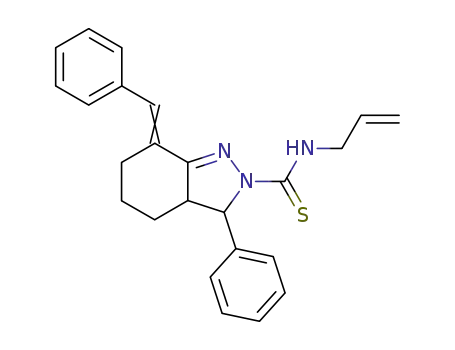 3-Phenyl-7-[1-phenyl-meth-(Z)-ylidene]-3,3a,4,5,6,7-hexahydro-indazole-2-carbothioic acid allylamide
