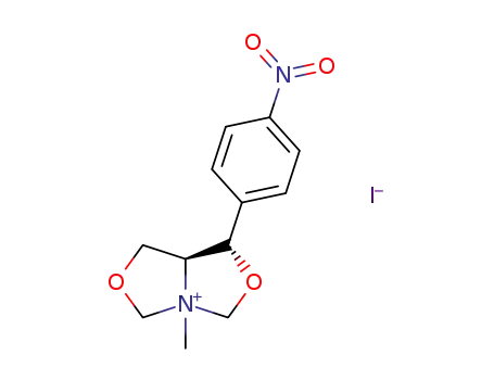(+)-(4S,5S)-1-methyl-4-(4'-nitrophenyl)-1-azonium-3,7-dioxabicyclo<3.3.0>octane iodide