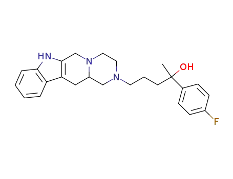 Molecular Structure of 72593-37-4 (Pyrazino[1',2':1,6]pyrido[3,4-b]indole-2(1H)-butanol,a-(4-fluorophenyl)-3,4,6,7,12,12a-hexahydro-a-methyl-)