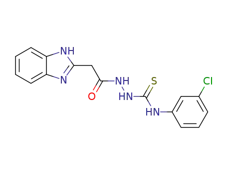 1H-벤즈이미다졸-2-아세트산, 2-(((3-클로로페닐)아미노)티옥소메틸)히드라지드