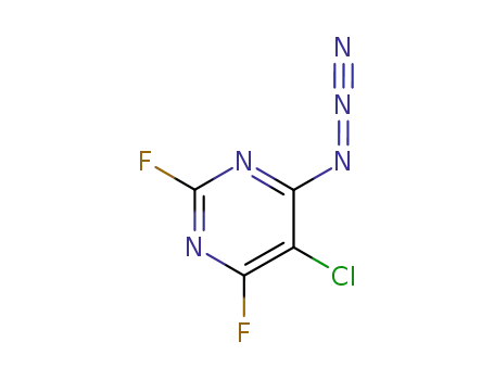 Molecular Structure of 76411-48-8 (4-azido-5-chloro-2,6-difluoropyrimidine)