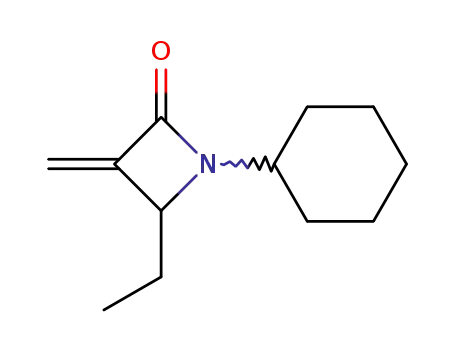 Molecular Structure of 78877-54-0 (2-Azetidinone, 1-cyclohexyl-4-ethyl-3-methylene-)