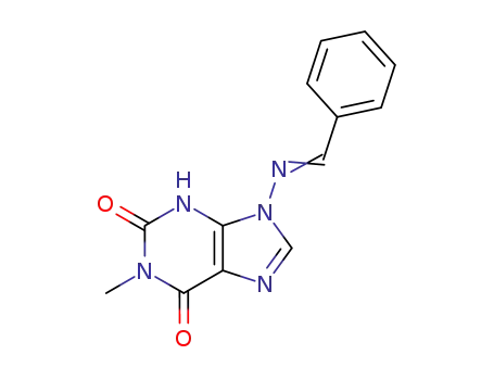 Molecular Structure of 113613-75-5 (1H-Purine-2,6-dione, 3,9-dihydro-1-methyl-9-[(phenylmethylene)amino]-)