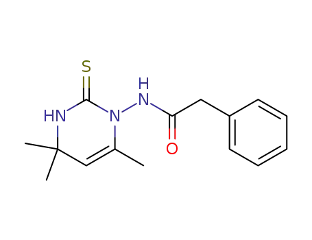 Molecular Structure of 58553-13-2 (Benzeneacetamide,
N-(3,4-dihydro-4,4,6-trimethyl-2-thioxo-1(2H)-pyrimidinyl)-)