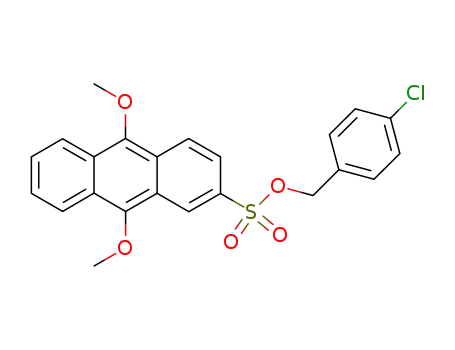 Molecular Structure of 137626-74-5 (2-Anthracenesulfonic acid, 9,10-dimethoxy-, (4-chlorophenyl)methyl
ester)