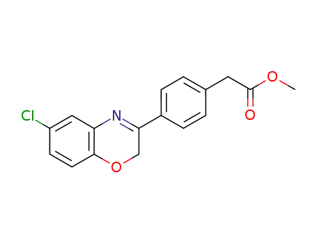 Molecular Structure of 86818-32-8 (4-(6-Chloro-2H-1,4-benzoxazin-3-yl)benzeneacetic acid methyl ester)