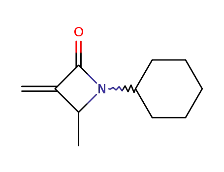 Molecular Structure of 78877-53-9 (2-Azetidinone, 1-cyclohexyl-4-methyl-3-methylene-)