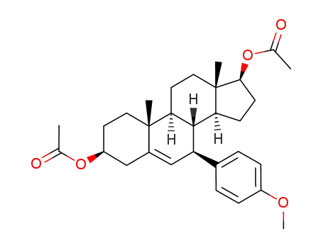 Molecular Structure of 168412-87-1 (3,17-Dihydroxy-7-(4-methoxyphenyl)-androst-5-ene 3,17-diacetate)