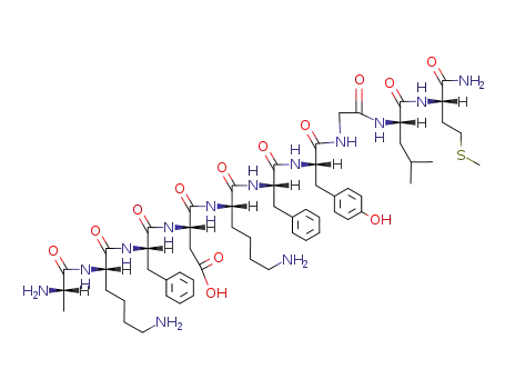 Molecular Structure of 103425-21-4 (H-ALA-LYS-PHE-ASP-LYS-PHE-TYR-GLY-LEU-MET-NH2)