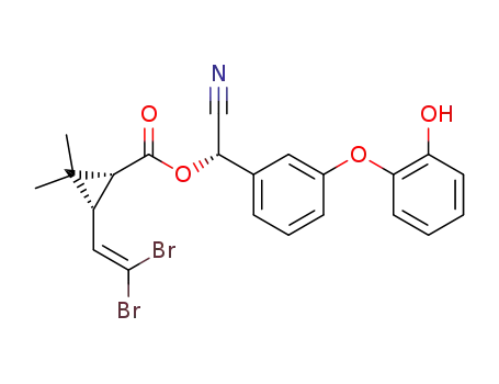 Molecular Structure of 66855-88-7 ((S)-cyano[3-(2-hydroxyphenoxy)phenyl]methyl (1R,3R)-3-(2,2-dibromoethenyl)-2,2-dimethylcyclopropanecarboxylate)