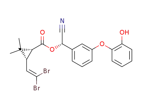 Cyclopropanecarboxylic acid, 3-(2,2-dibromoethenyl)-2,2-dimethyl-, cyano(3-(2-hydroxyphenoxy)phenyl)methyl ester, (1R-(1alpha(S*),3alpha))-