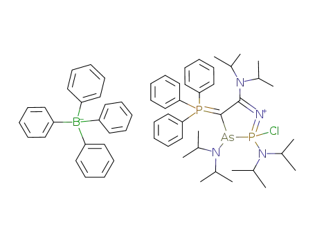 Molecular Structure of 120312-30-3 (<2-Chlor-2,3,5-tris(diisopropylamino)-4-(triphenylphosphoranyliden)-3H-1,2,3-azaphosphaarsolium>-tetraphenylborat)