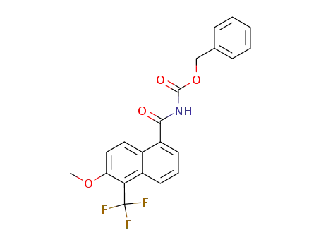 Molecular Structure of 121731-57-5 (N-<<6-methoxy-5-(trifluoromethyl)-1-naphthalenyl>carbonyl>-N-(benzyloxycarbonyl)glycine)