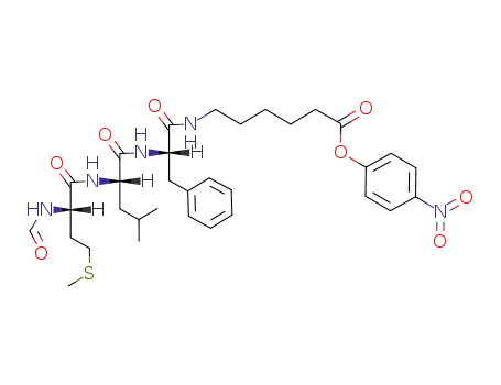 Molecular Structure of 96627-22-4 (L-Phenylalaninamide,
N-formyl-L-methionyl-L-leucyl-N-[6-(4-nitrophenoxy)-6-oxohexyl]-)