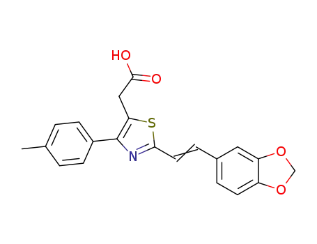 2-(2-(1,3-Benzodioxol-5-yl)ethenyl)-4-(4-methylphenyl)-5-thiazoleacetic acid