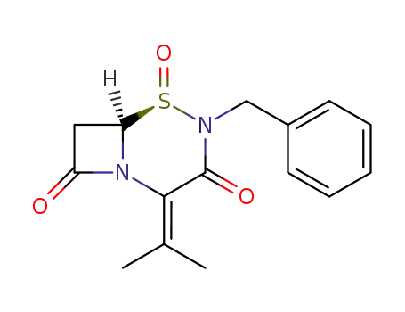 Molecular Structure of 157027-12-8 ((5R,6R)-4-benzyl-2-isopropylidene-5-oxo-5-thia-1,4-diazabicyclo<4.2.0>octane-3,8-dione)