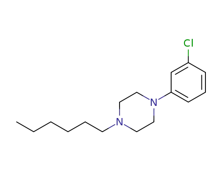 Molecular Structure of 141510-98-7 (Piperazine, 1-(3-chlorophenyl)-4-hexyl-)