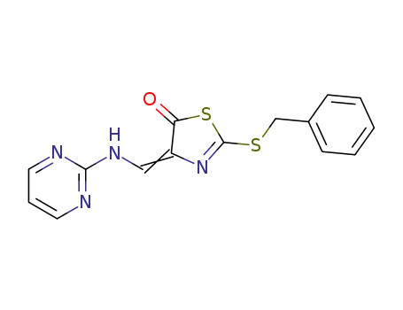 5(4H)-Thiazolone,
2-[(phenylmethyl)thio]-4-[(2-pyrimidinylamino)methylene]-