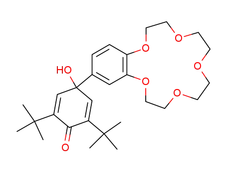 Molecular Structure of 84812-24-8 (2,6-Di-tert-butyl-4-hydroxy-4-(6,7,9,10,12,13,15,16-octahydro-5,8,11,14,17-pentaoxa-benzocyclopentadecen-2-yl)-cyclohexa-2,5-dienone)