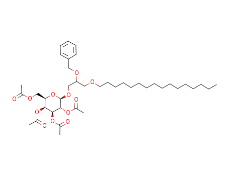 Molecular Structure of 82002-26-4 (Acetic acid (2R,3S,4S,5R,6R)-3,5-diacetoxy-2-acetoxymethyl-6-(2-benzyloxy-3-hexadecyloxy-propoxy)-tetrahydro-pyran-4-yl ester)