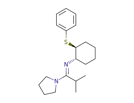 Molecular Structure of 93740-73-9 (Pyrrolidine, 1-[2-methyl-1-[[2-(phenylthio)cyclohexyl]imino]propyl]-,
trans-)