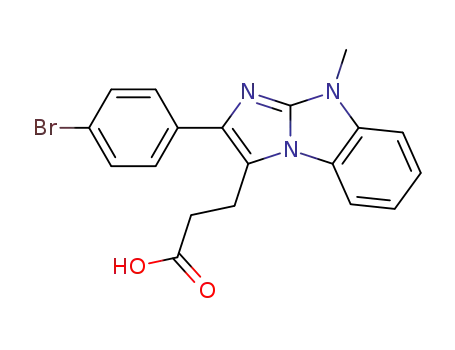 Molecular Structure of 115057-60-8 (3-[2-(4-Bromo-phenyl)-9-methyl-9H-benzo[d]imidazo[1,2-a]imidazol-3-yl]-propionic acid)