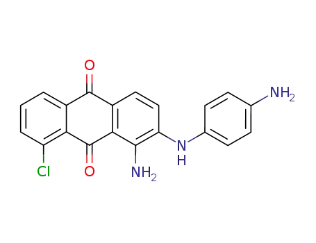 Molecular Structure of 88653-26-3 (9,10-Anthracenedione, 1-amino-2-[(4-aminophenyl)amino]-8-chloro-)
