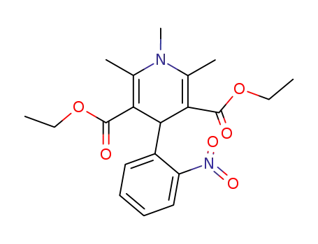 Molecular Structure of 30131-50-1 (diethyl 1,2,6-trimethyl-4-(2-nitrophenyl)-4H-pyridine-3,5-dicarboxylat e)