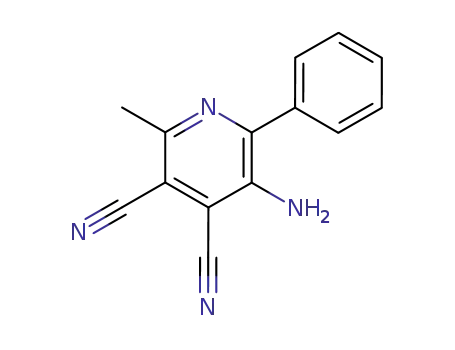 Molecular Structure of 89241-90-7 (3,4-Pyridinedicarbonitrile, 5-amino-2-methyl-6-phenyl-)