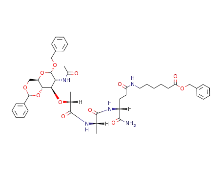benzyl 6-<O-(benzyl 2-acetamido-4,6-O-benzylidene-2-deoxy-α-D-glucopyranosid-3-yl)-D-lactoyl-L-alanyl-D-isoglutaminylamino>hexanoate