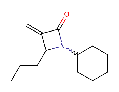 Molecular Structure of 78877-55-1 (2-Azetidinone, 1-cyclohexyl-3-methylene-4-propyl-)