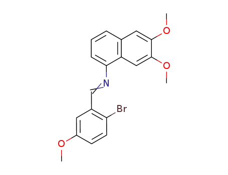 Molecular Structure of 56517-01-2 (N-[(E)-(2-bromo-5-methoxyphenyl)methylidene]-6,7-dimethoxynaphthalen-1-amine)