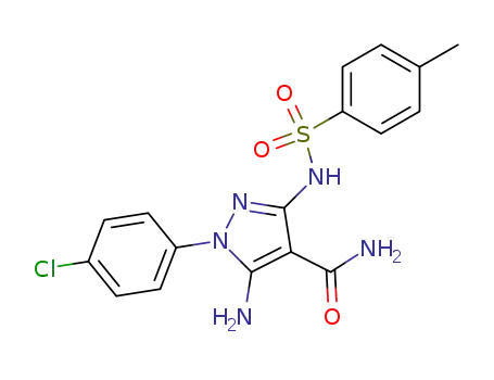 Molecular Structure of 131168-95-1 (5-amino-1-p-chlorophenyl-3-p-toluenesulfonylaminopyrazole-4-carboxamide)