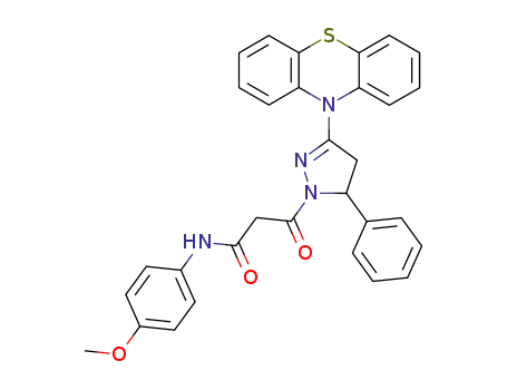 N-(4-Methoxy-phenyl)-3-oxo-3-(3-phenothiazin-10-yl-5-phenyl-4,5-dihydro-pyrazol-1-yl)-propionamide
