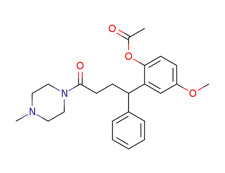 Molecular Structure of 104712-26-7 (4-methoxy-2-[4-(4-methylpiperazin-1-yl)-4-oxo-1-phenylbutyl]phenyl acetate)