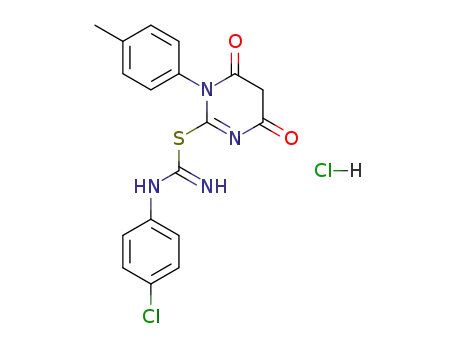 Carbamimidothioic acid, (4-chlorophenyl)-,1,4,5,6-tetrahydro-1-(4-methylphenyl)-4,6-dioxo-2-pyrimidinyl ester,monohydrochloride