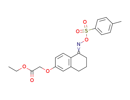 Molecular Structure of 88642-56-2 (Acetic acid,
[[5,6,7,8-tetrahydro-5-[[[(4-methylphenyl)sulfonyl]oxy]imino]-2-naphthalen
yl]oxy]-, ethyl ester)