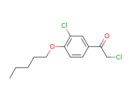 Molecular Structure of 160518-28-5 (2-Chloro-1-(3-chloro-4-pentyloxy-phenyl)-ethanone)
