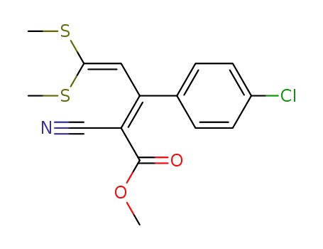 Molecular Structure of 95240-89-4 (2,4-Pentadienoic acid, 3-(4-chlorophenyl)-2-cyano-5,5-bis(methylthio)-,
methyl ester, (Z)-)