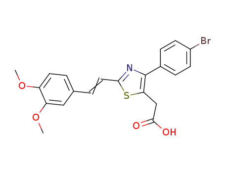 4-(4-Bromophenyl)-2-(2-(3,4-dimethoxyphenyl)ethenyl)-5-thiazoleacetic acid