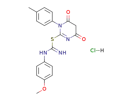 Carbamimidothioic acid, (4-methoxyphenyl)-,1,4,5,6-tetrahydro-1-(4-methylphenyl)-4,6-dioxo-2-pyrimidinyl ester,monohydrochloride