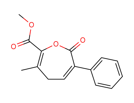 Molecular Structure of 127280-55-1 (4,7-Dihydro-3-methyl-7-oxo-6-phenyloxepin-2-carbonsaeure-methylester)